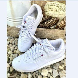 REEBOK Women Shoes Princess Fashion Sneakers White Athletic Classic size 8.5